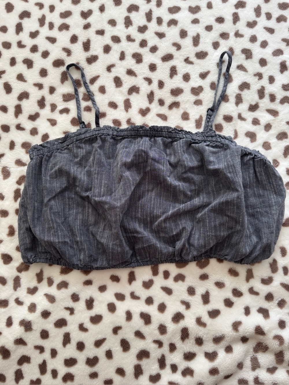 aerie Charcoal Grey Pinstripe Bandeau Cami